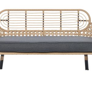 Sofa kanapa 2-osobowa pe rattan beż 64812 Sofa kanapa 2-osobowa pe rattan beż 64812