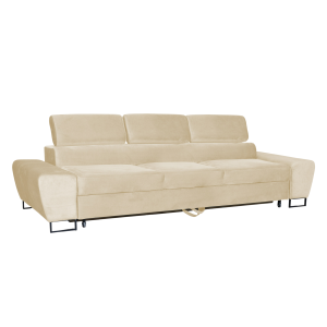 Sofa kanapa 3 os rozkładana z f. spania Bosso Family meble beżowy welur 519923 Sofa kanapa 3 os rozkładana z f. spania Bosso Family meble beżowy welur 519923