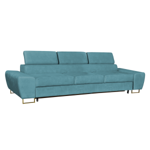 Sofa kanapa 3 os rozkładana z f. spania Bosso Family meble błękitny welur 519906 Sofa kanapa 3 os rozkładana z f. spania Bosso Family meble błękitny welur 519906