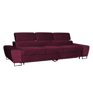 Sofa kanapa 3 os rozkładana z f. spania Bosso Family meble bordowy welur 519889 Sofa kanapa 3 os rozkładana z f. spania Bosso Family meble bordowy welur 519889