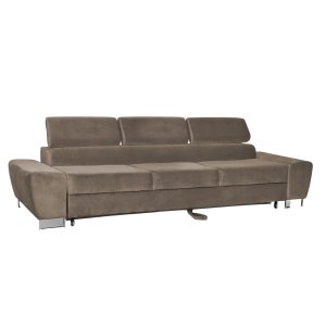Sofa kanapa 3 os rozkładana z f. spania Bosso Family meble brązowy welur 519908 Sofa kanapa 3 os rozkładana z f. spania Bosso Family meble brązowy welur 519908