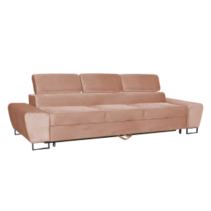 Sofa kanapa 3 os rozkładana z f. spania Bosso Family meble ciemny beż welur 519905 Sofa kanapa 3 os rozkładana z f. spania Bosso Family meble ciemny beż welur 519905