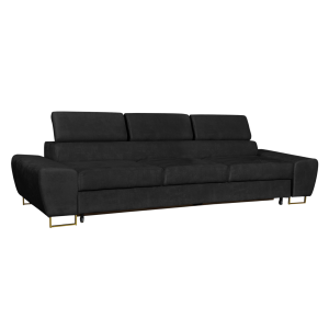 Sofa kanapa 3 os rozkładana z f. spania Bosso Family meble czarny welur 537513
