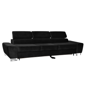 Sofa kanapa 3 os rozkładana z f. spania Bosso Family meble czarny welur 519918 Sofa kanapa 3 os rozkładana z f. spania Bosso Family meble czarny welur 519918