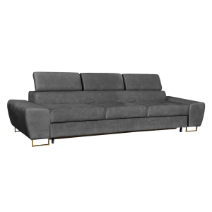 Sofa kanapa 3 os rozkładana z f. spania Bosso Family meble szary welur 519916 Sofa kanapa 3 os rozkładana z f. spania Bosso Family meble szary welur 519916