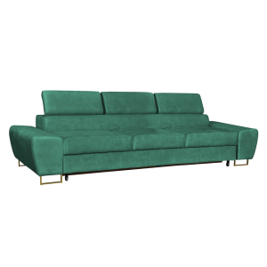 Sofa kanapa 3 os rozkładana z f. spania Bosso Family meble zielony welur 519925 Sofa kanapa 3 os rozkładana z f. spania Bosso Family meble zielony welur 519925