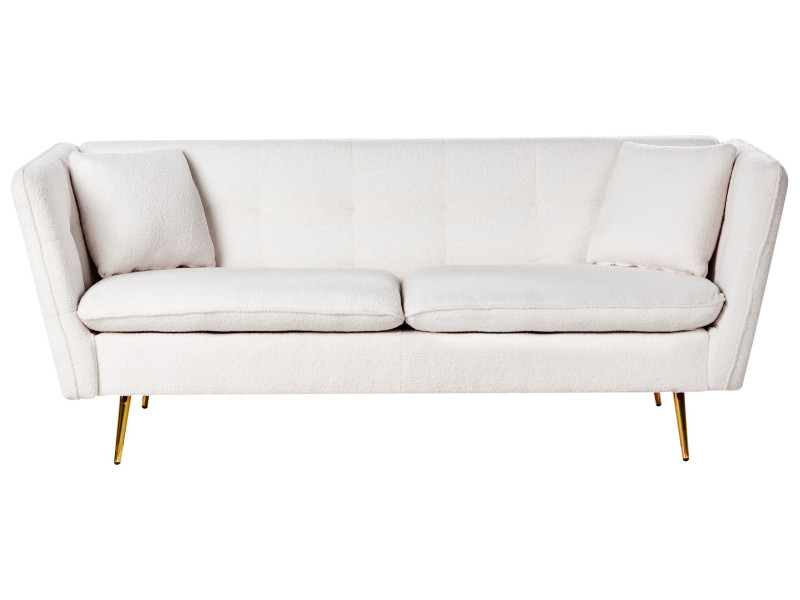 Sofa kanapa boucle pikowana złamana biel 873674