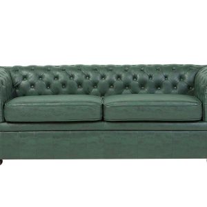 Sofa kanapa chesterfield ekoskóra zielona 211356 Sofa kanapa chesterfield ekoskóra zielona 211356