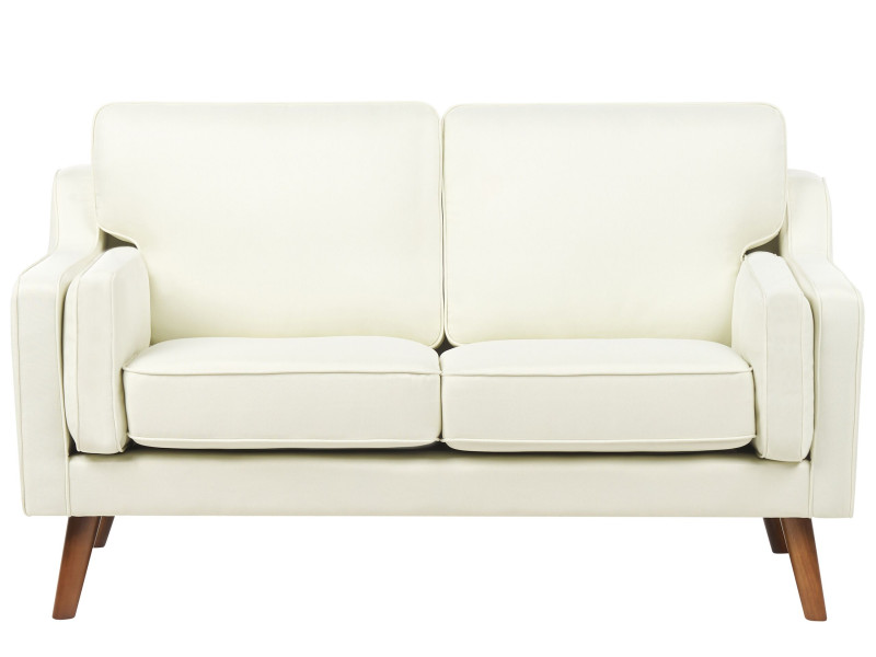Sofa kanapa dwuosobowa tapicerowana biała 189473
