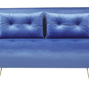 Sofa kanapa dwuosobowa welur niebieska 191104 Sofa kanapa dwuosobowa welur niebieska 191104