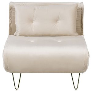 Sofa kanapa jednoosobowa welur beżowa 191005 Sofa kanapa jednoosobowa welur beżowa 191005