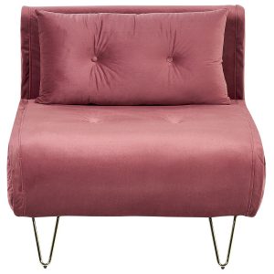 Sofa kanapa jednoosobowa welur różowa 191002 Sofa kanapa jednoosobowa welur różowa 191002