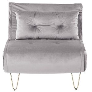 Sofa kanapa jednoosobowa welur szara 191015 Sofa kanapa jednoosobowa welur szara 191015