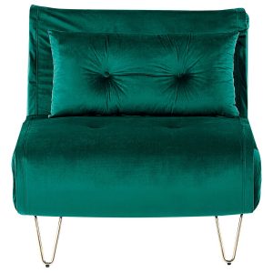 Sofa kanapa jednoosobowa welur zielona 191028 Sofa kanapa jednoosobowa welur zielona 191028