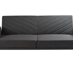Sofa kanapa rozkładana len syntetyczny czarna 385009 Sofa kanapa rozkładana len syntetyczny czarna 385009