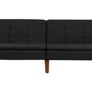Sofa kanapa rozkładana pikowana czarna 281333 Sofa kanapa rozkładana pikowana czarna 281333