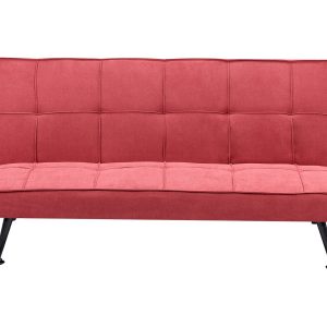 Sofa kanapa rozkładana pikowana czerwona 430528 Sofa kanapa rozkładana pikowana czerwona 430528
