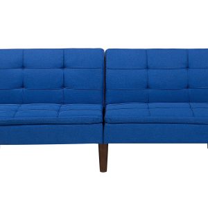 Sofa kanapa rozkładana pikowana kobaltowa 124087 Sofa kanapa rozkładana pikowana kobaltowa 124087