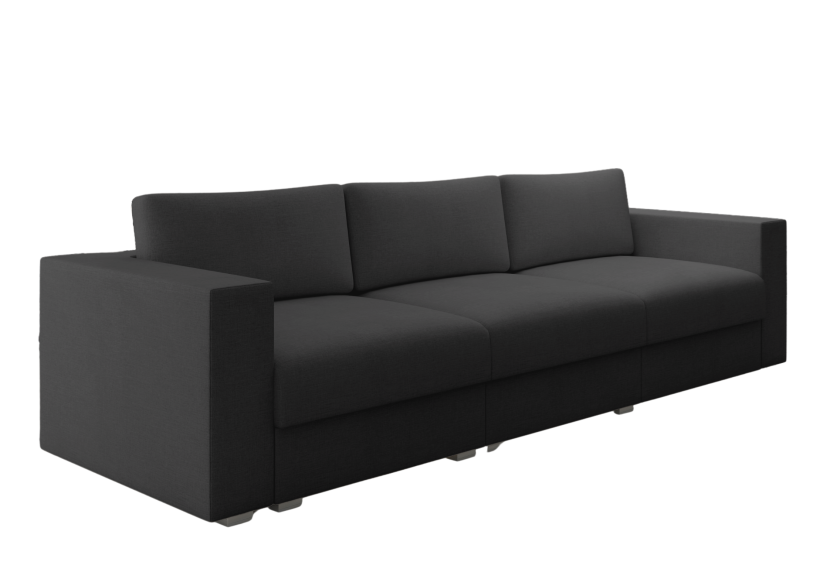 Sofa Kanapa Rozkładana Trzyosobowa Pojemnik LIFE Czarna z Funkcją Spania 777301