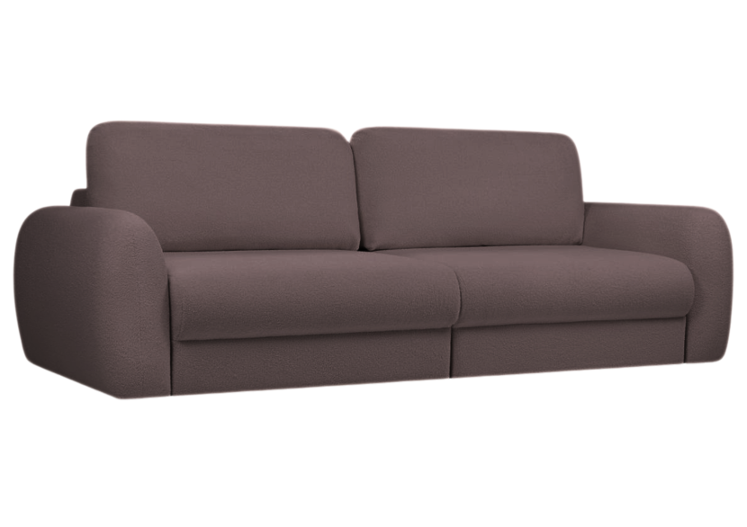Sofa Kanapa Rozkładana Trzyosobowa z Funkcją Spania PALLA Brązowa Mała 814964