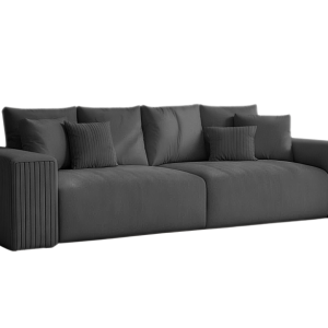Sofa Kanapa Rozkładana Trzyosobowa z Pojemnikiem PAS Czarna Funkcja Spania 775155 Sofa Kanapa Rozkładana Trzyosobowa z Pojemnikiem PAS Czarna Funkcja Spania 775155