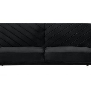 Sofa kanapa rozkładana welur czarna 115311 Sofa kanapa rozkładana welur czarna 115311