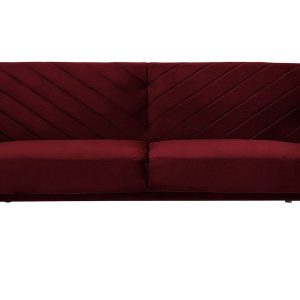 Sofa kanapa rozkładana welur czerwona 140894 Sofa kanapa rozkładana welur czerwona 140894
