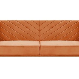 Sofa kanapa rozkładana welur pomarańczowa 124089 Sofa kanapa rozkładana welur pomarańczowa 124089