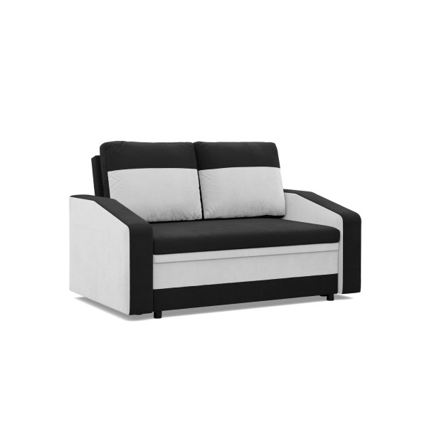 SOFA KANAPA rozkładana z funkcją spania czarna biała 309023