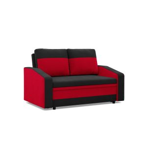 SOFA KANAPA rozkładana z funkcją spania czarna czerwona 309012 SOFA KANAPA rozkładana z funkcją spania czarna czerwona 309012