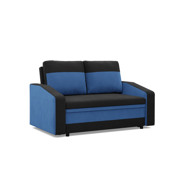 SOFA KANAPA rozkładana z funkcją spania czarna niebieska 309010