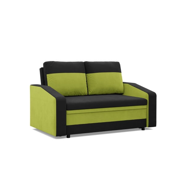 SOFA KANAPA rozkładana z funkcją spania czarna zielona 309033