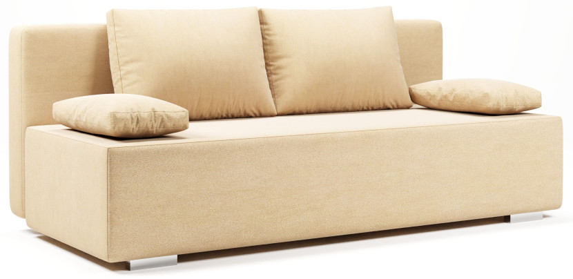 Sofa Kanapa Rozkładana z Funkcją Spania i Pojemnikiem Italia Beżowa 702030