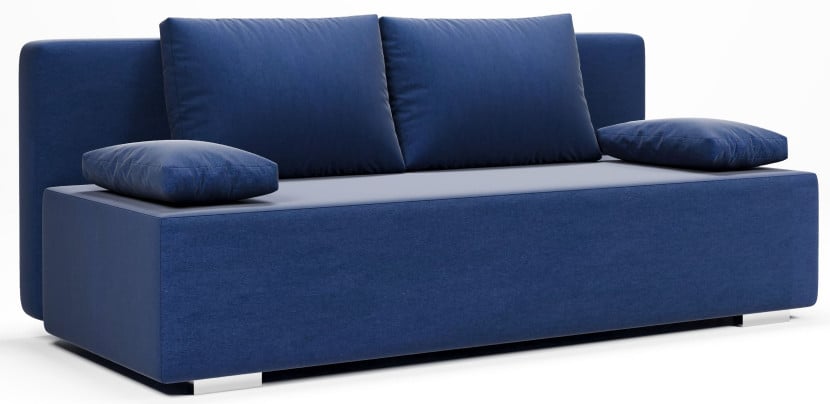 Sofa Kanapa Rozkładana z Funkcją Spania i Pojemnikiem Italia Granatowa 702033