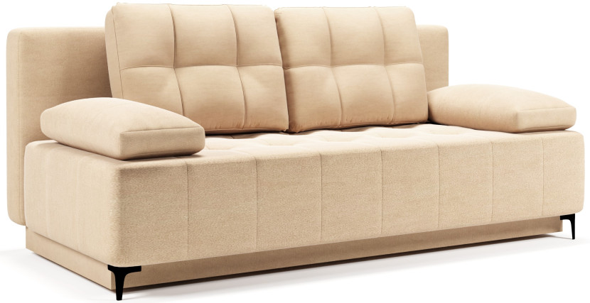 Sofa kanapa rozkładana z funkcją spania i pojemnikiem Mavi 3-osobowa beżowa 702013