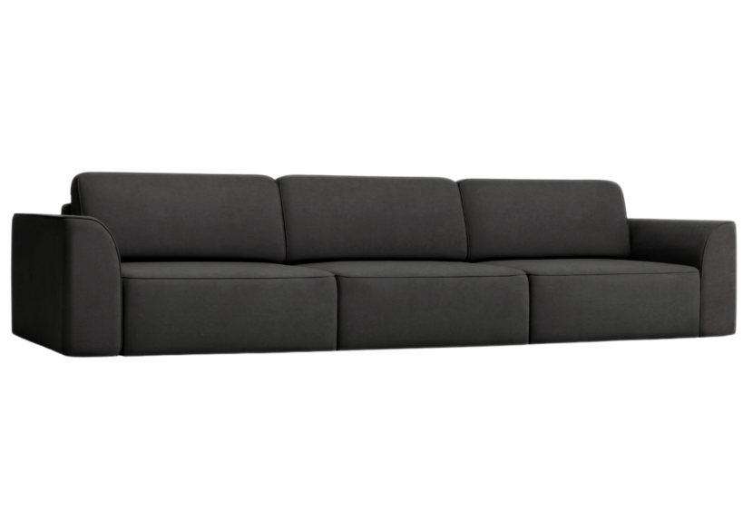Sofa Kanapa Rozkładana z Funkcją Spania Pięcioosobowa KOMA Czarna 805162