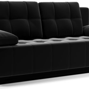 Sofa kanapa rozkładana z funkcją spania + pojemnik Mavi 3-osobowa czarna 702014 Sofa kanapa rozkładana z funkcją spania + pojemnik Mavi 3-osobowa czarna 702014