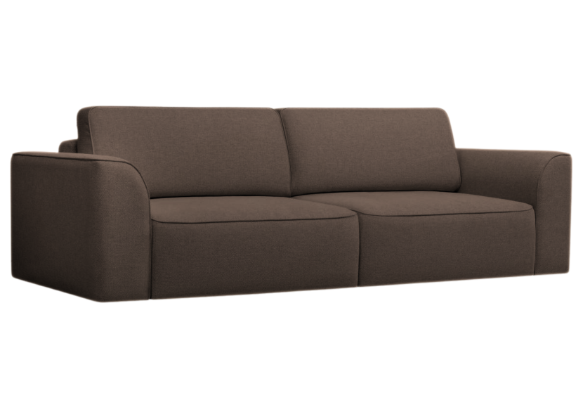 Sofa Kanapa Rozkładana z Funkcją Spania Trzyosobowa KOMA Brązowa 814963