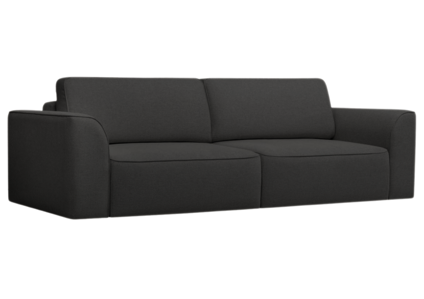 Sofa Kanapa Rozkładana z Funkcją Spania Trzyosobowa KOMA Czarna 805176