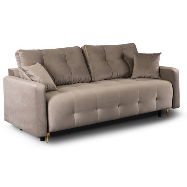 Sofa Kanapa Rozkładana z Funkcją Spania Wersalka Dwuosobowa Beżowa SEUL 497724