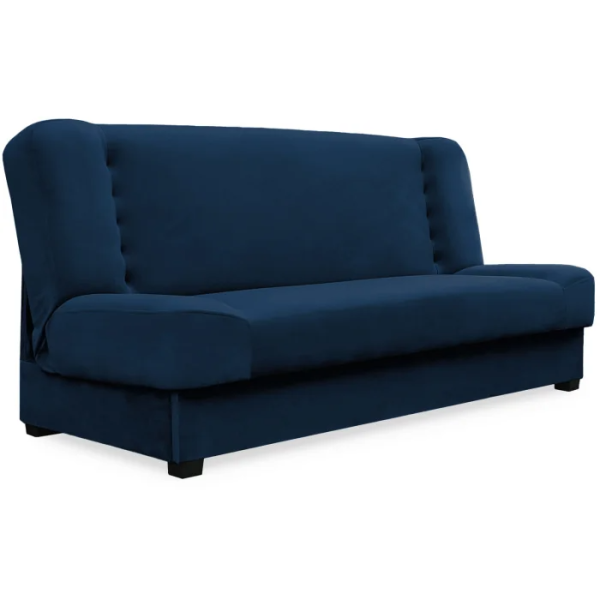 Sofa kanapa rozkładana z funkcją spania wersalka dwuosobowa granatowa piano 708074
