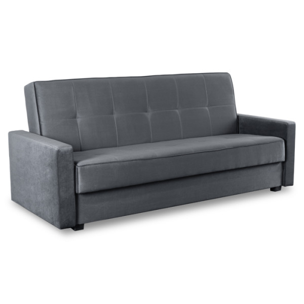 Sofa Kanapa Rozkładana z Funkcją Spania Wersalka Dwuosobowa Szara ALUNA 759586