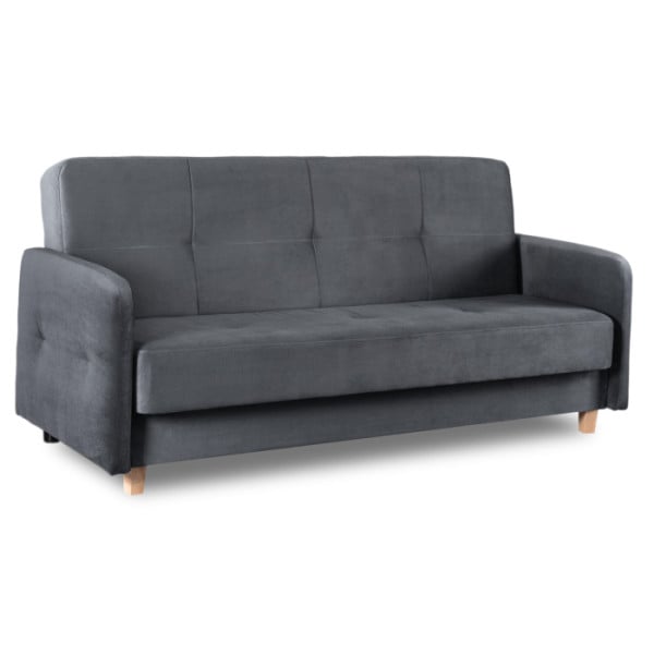 Sofa Kanapa Rozkładana z Funkcją Spania Wersalka Dwuosobowa Szara CUBA 637738