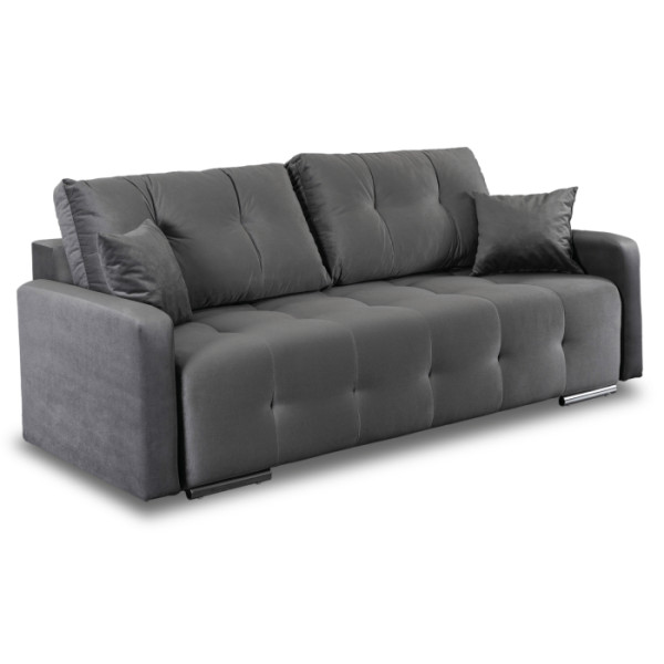 Sofa Kanapa Rozkładana z Funkcją Spania Wersalka Dwuosobowa Szara FAVIO 759587