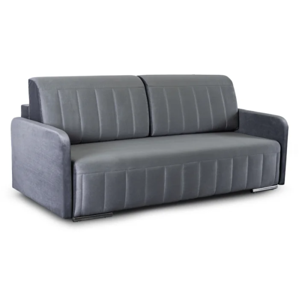 Sofa Kanapa Rozkładana z Funkcją Spania Wersalka Dwuosobowa Szara LUMO 497799