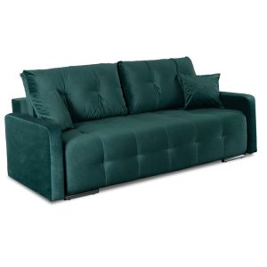 Sofa Kanapa Rozkładana z Funkcją Spania Wersalka Dwuosobowa Zielona FAVIO 508211 Sofa Kanapa Rozkładana z Funkcją Spania Wersalka Dwuosobowa Zielona FAVIO 508211