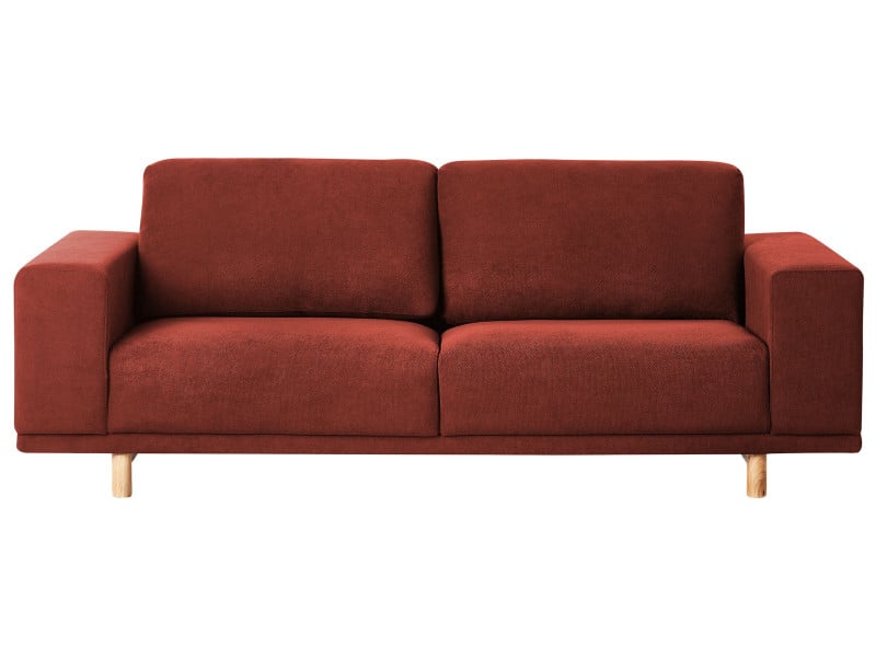 Sofa kanapa tapczan czerwona 3-osobowa retro 395433
