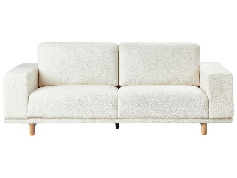Sofa kanapa tapczan złamana biel boucle 3-osobowa retro 395471