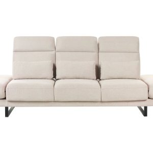 Sofa kanapa trzyosobowa poliester stalowe nogi beżowa 647897 Sofa kanapa trzyosobowa poliester stalowe nogi beżowa 647897