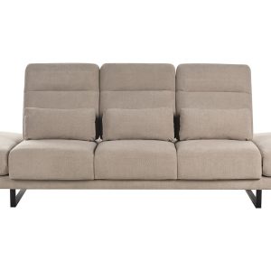 Sofa kanapa trzyosobowa poliester stalowe nogi beżowoszara 647893 Sofa kanapa trzyosobowa poliester stalowe nogi beżowoszara 647893